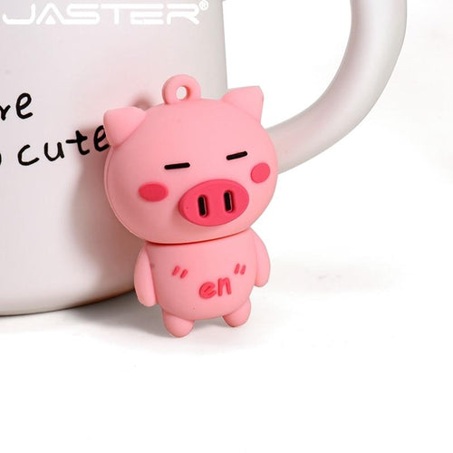 JASTER Cute pink pig USB flash drive Creative gifts U pendrive 4GB 8GB 16GB 32GB 64GB 128GB memory U disk bulk gift/gadget