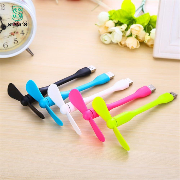 SIANCS Cute Portable Flexible Mini USB Fan Bendable removable USB Gadgets Low power for Powerbank for PC for laptop For OTG